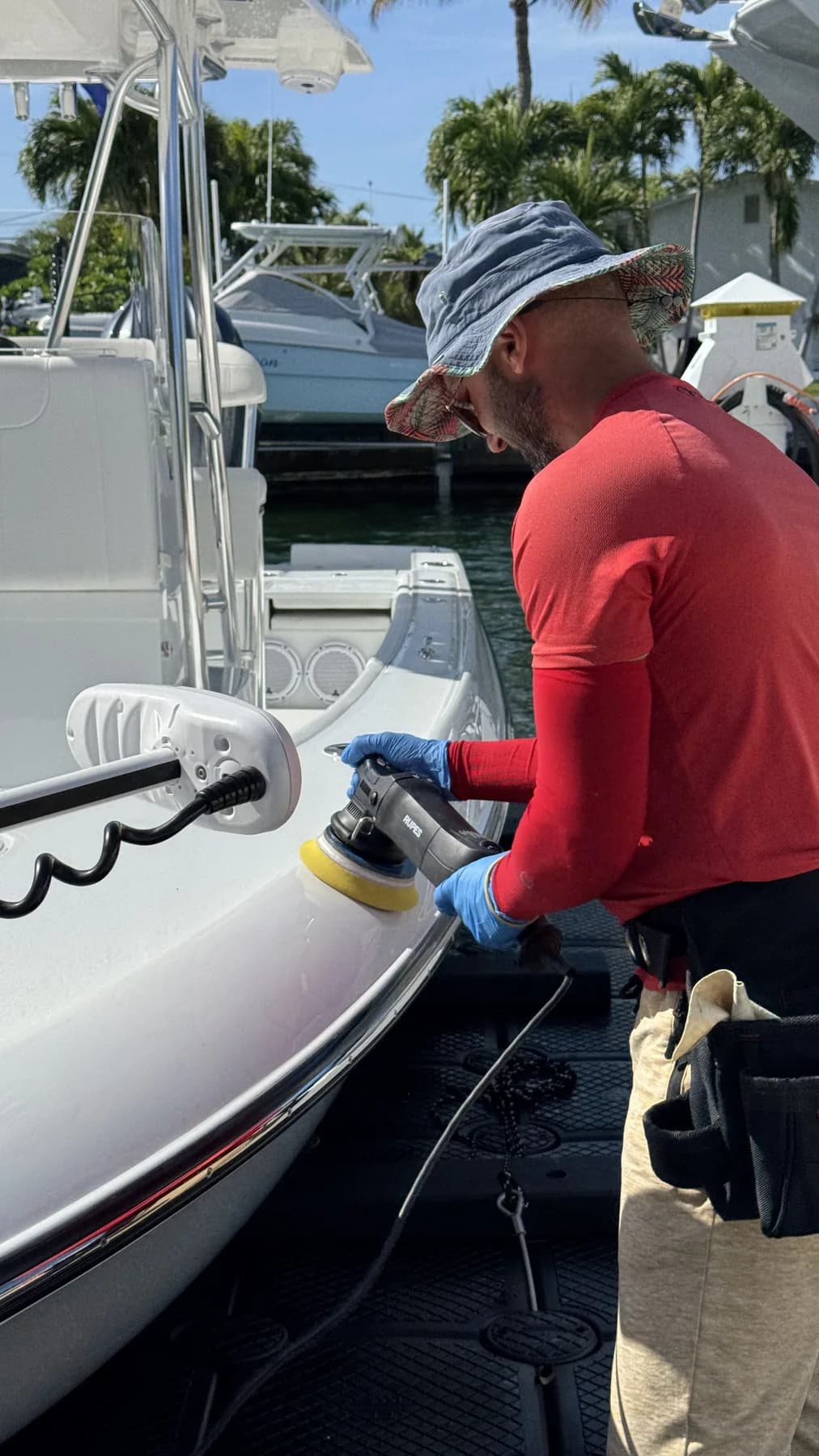 Boat ceramic coating work by Leoserve in the Florida Keys (6)
